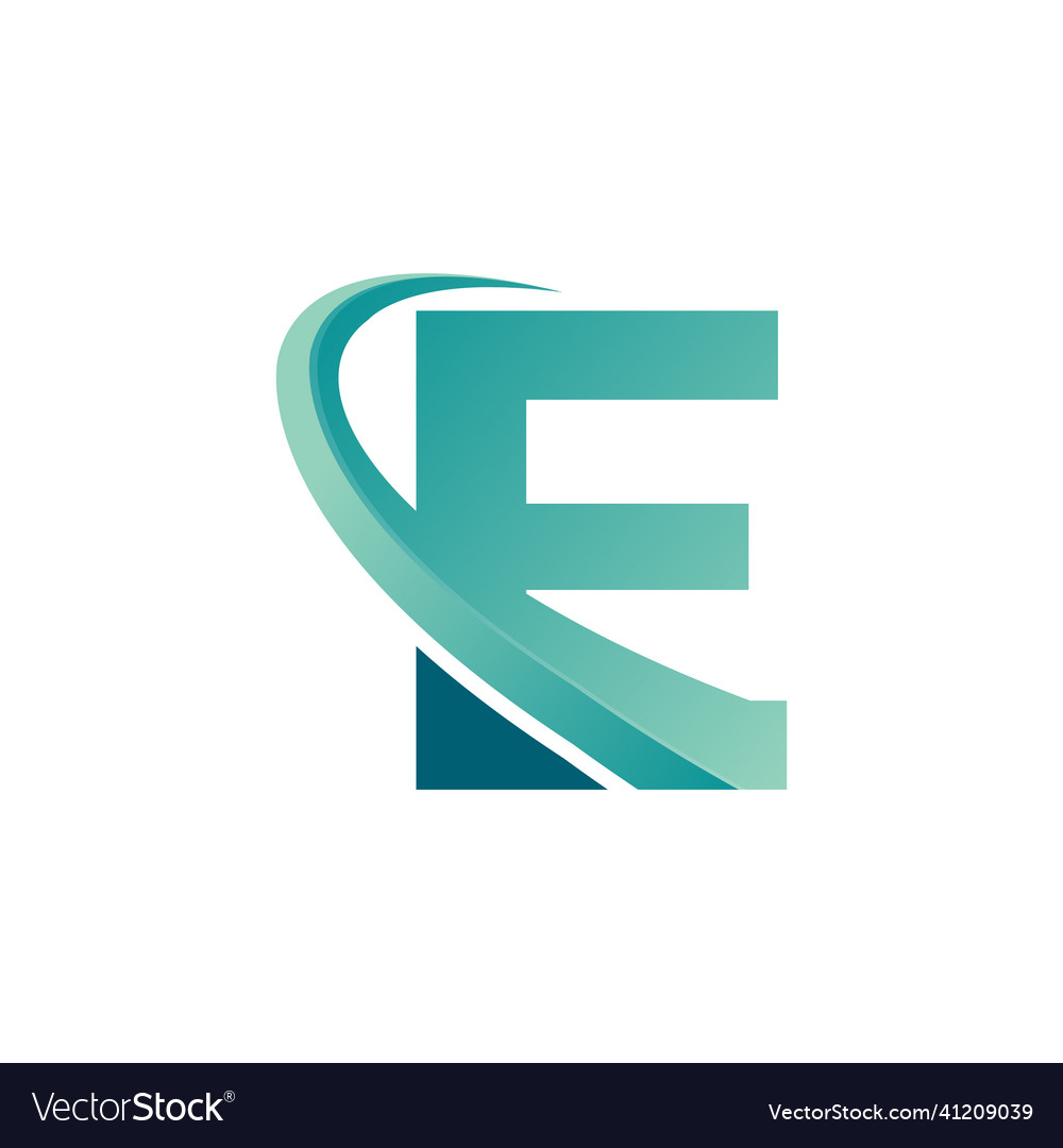 Letter e travel with arrow logo design template Vector Image