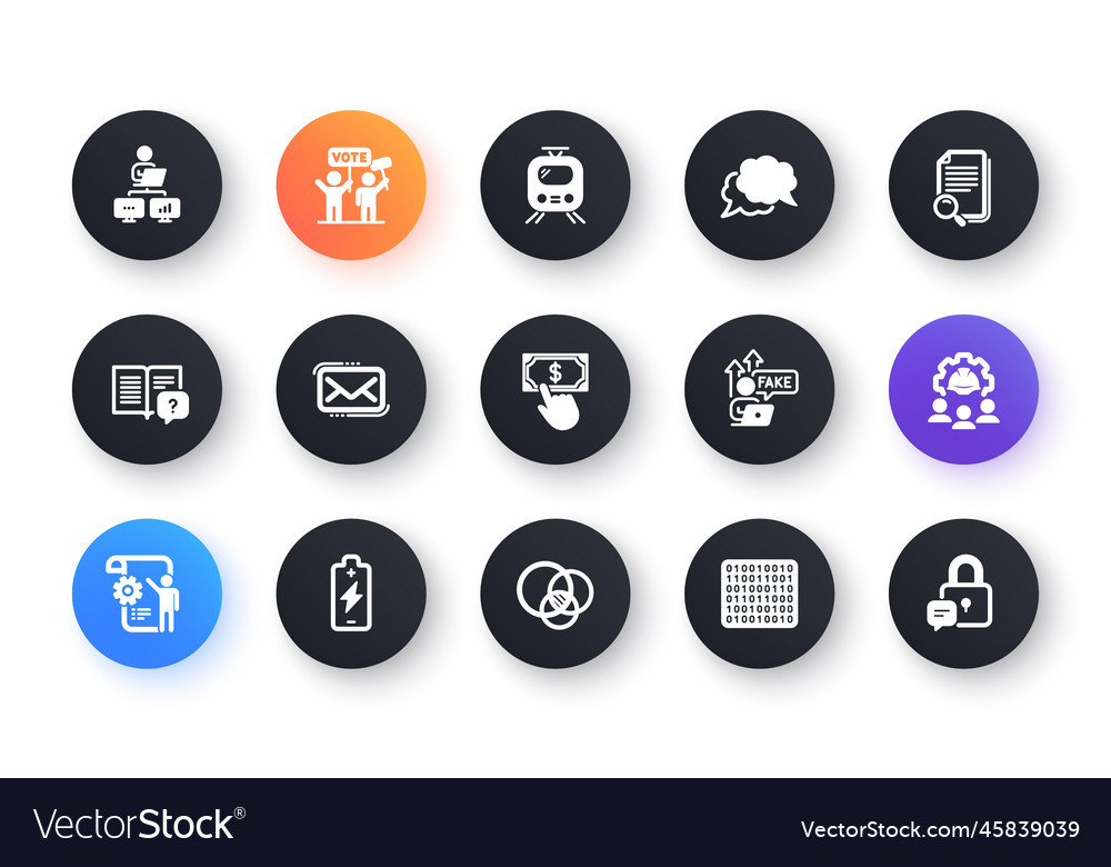 Minimal set of voting campaign search file vector image Minimal set of voting campaign search file