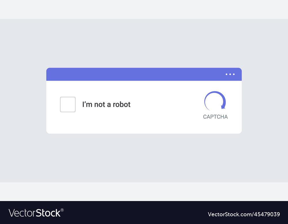 Not robot captcha test image obstacle vector image Not robot captcha test image obstacle
