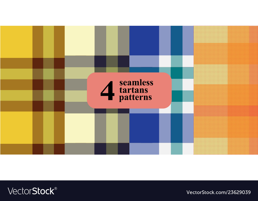 Plaid checkered pattern in different colors vector image Plaid checkered pattern in different colors