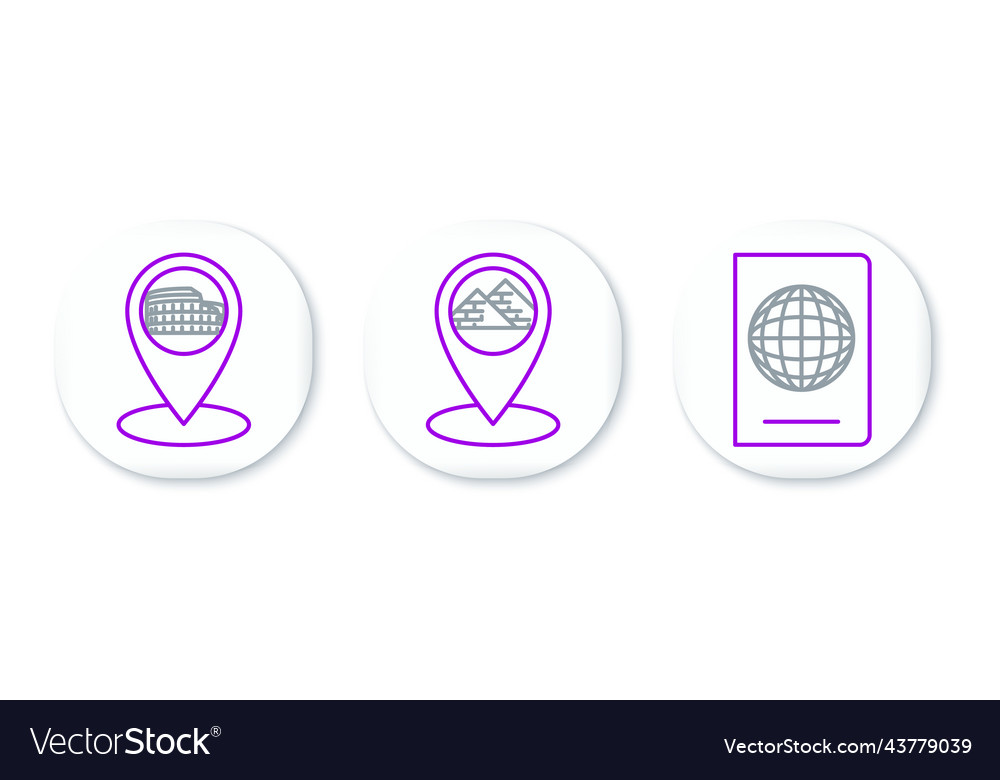 Linienpass mit biometrischem Datenkartenzeiger einstellen vector image Linienpass mit biometrischem Datenkartenzeiger einstellen