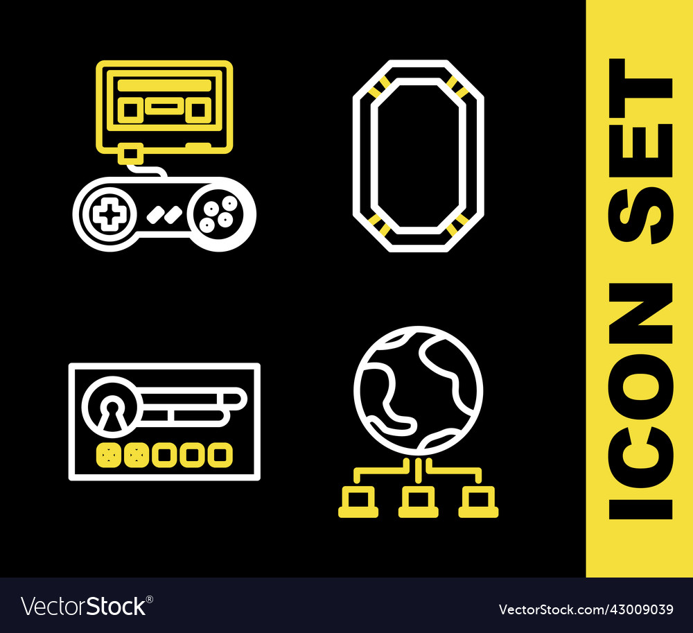 Linie Poker Tisch Computer-Netzwerk erstellen vector image Linie Poker Tisch Computer-Netzwerk erstellen