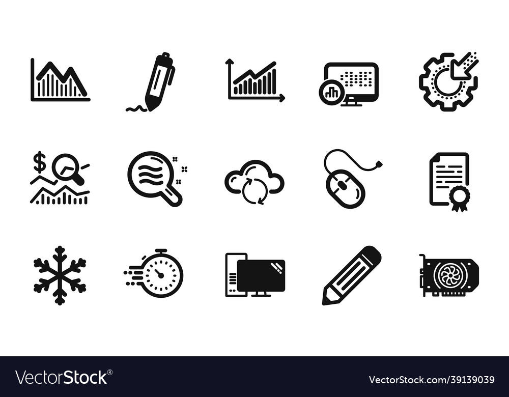 Satz von Signatur-Diagramm und Computer-Icons vector image Satz von Signatur-Diagramm und Computer-Icons