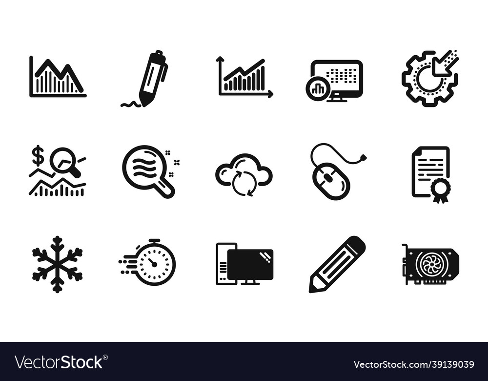 Set of signature graph and computer icons