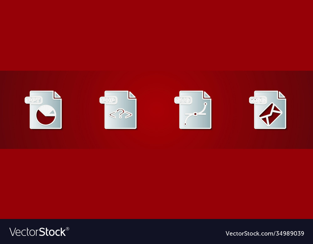 Set ppt-Datei Dokument php svg und msg-Symbol