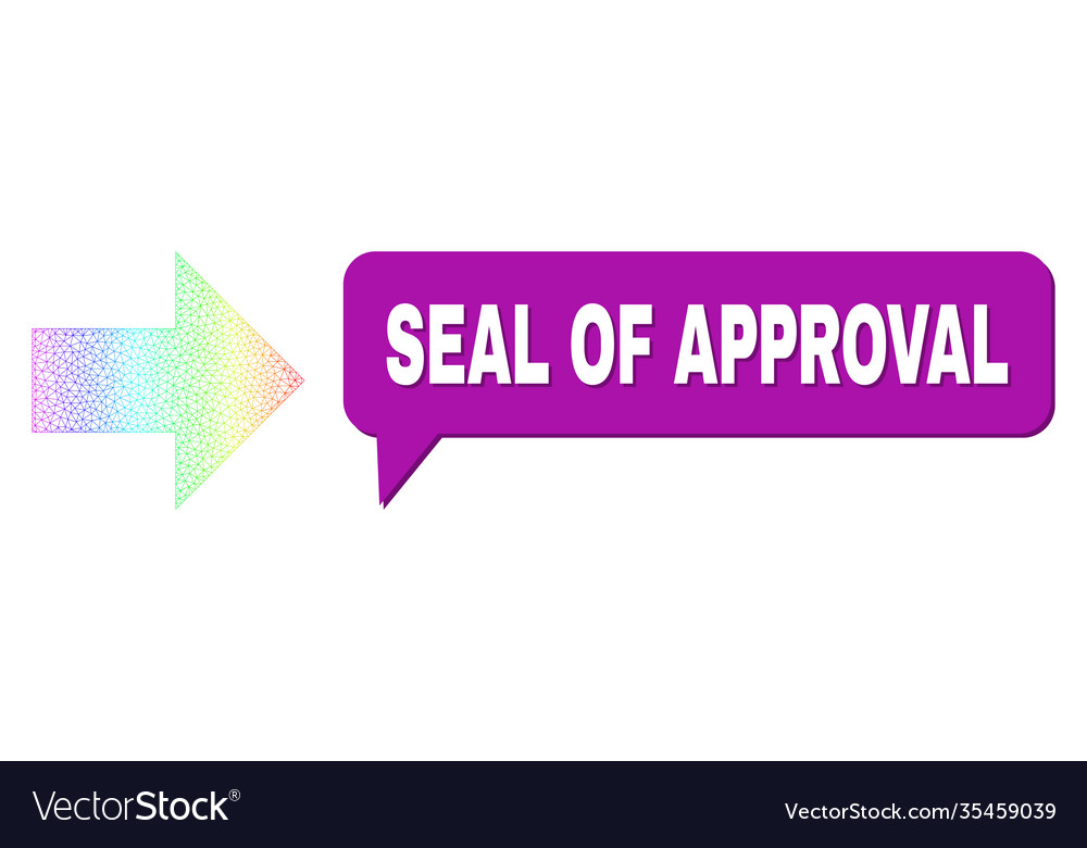 Spectral net gradient arrow right icon and seal vector image Spectral net gradient arrow right icon and seal
