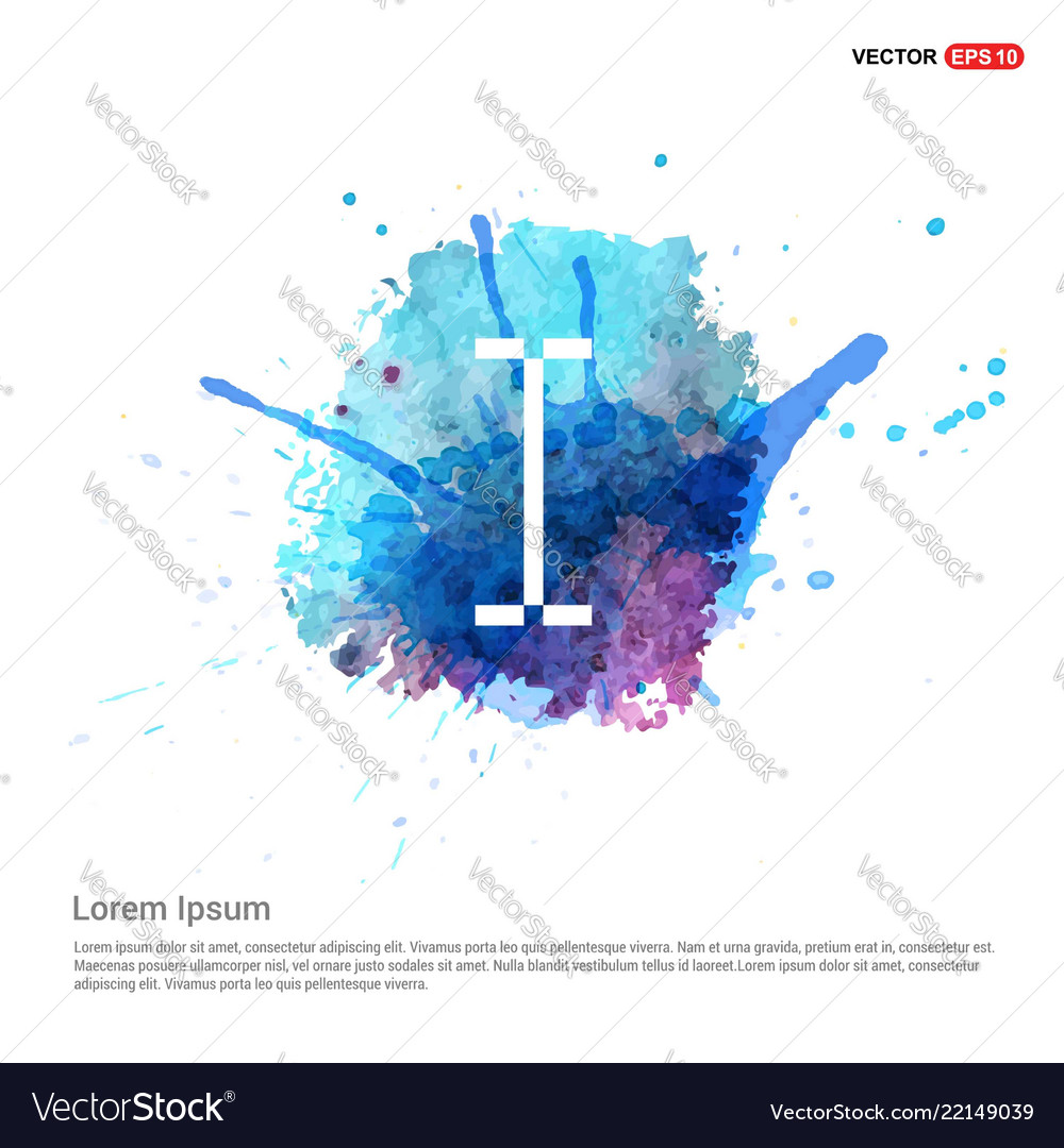 Text cursor icon - watercolor background