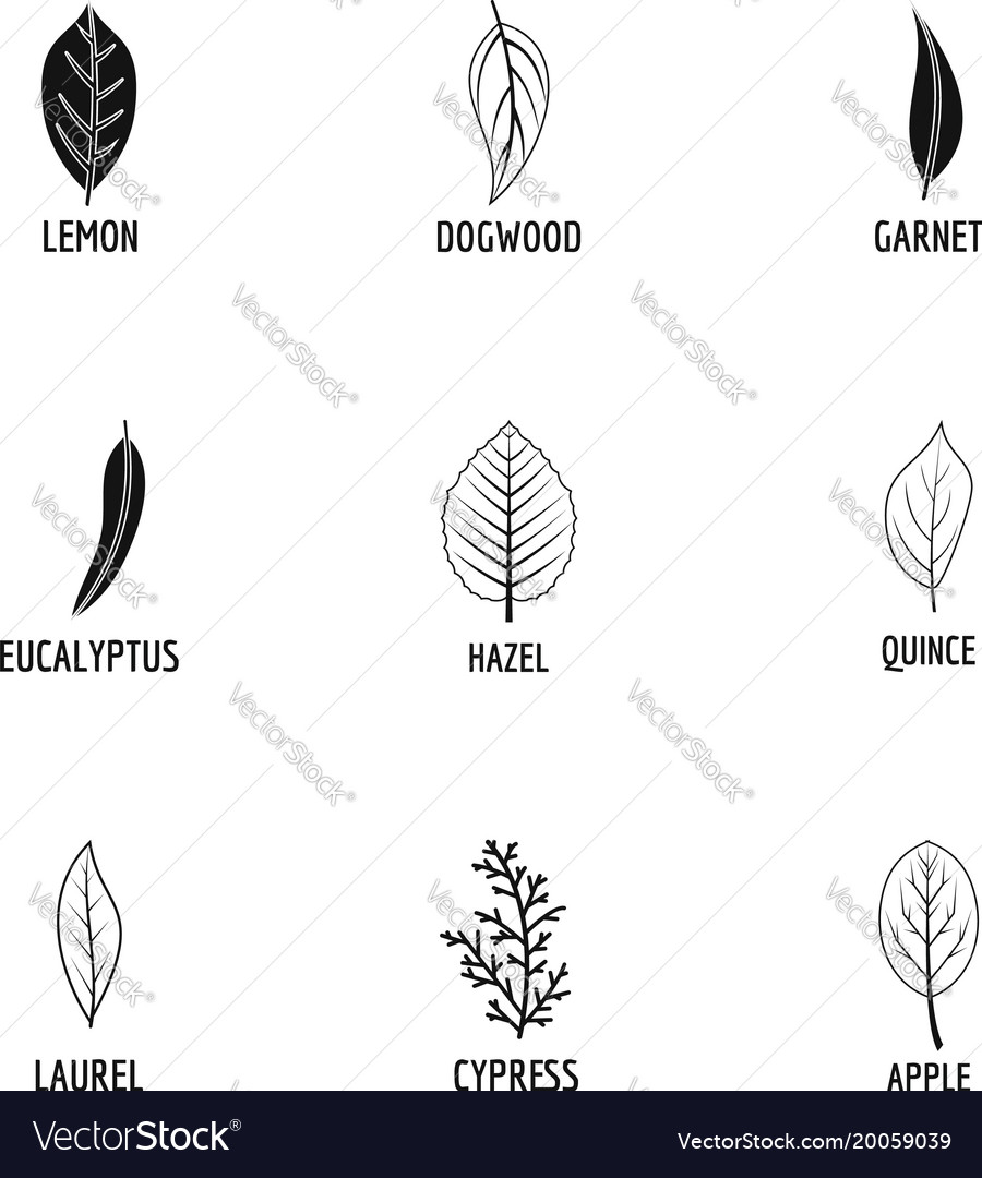 Xanthium icons set simple style Royalty Free Vector Image