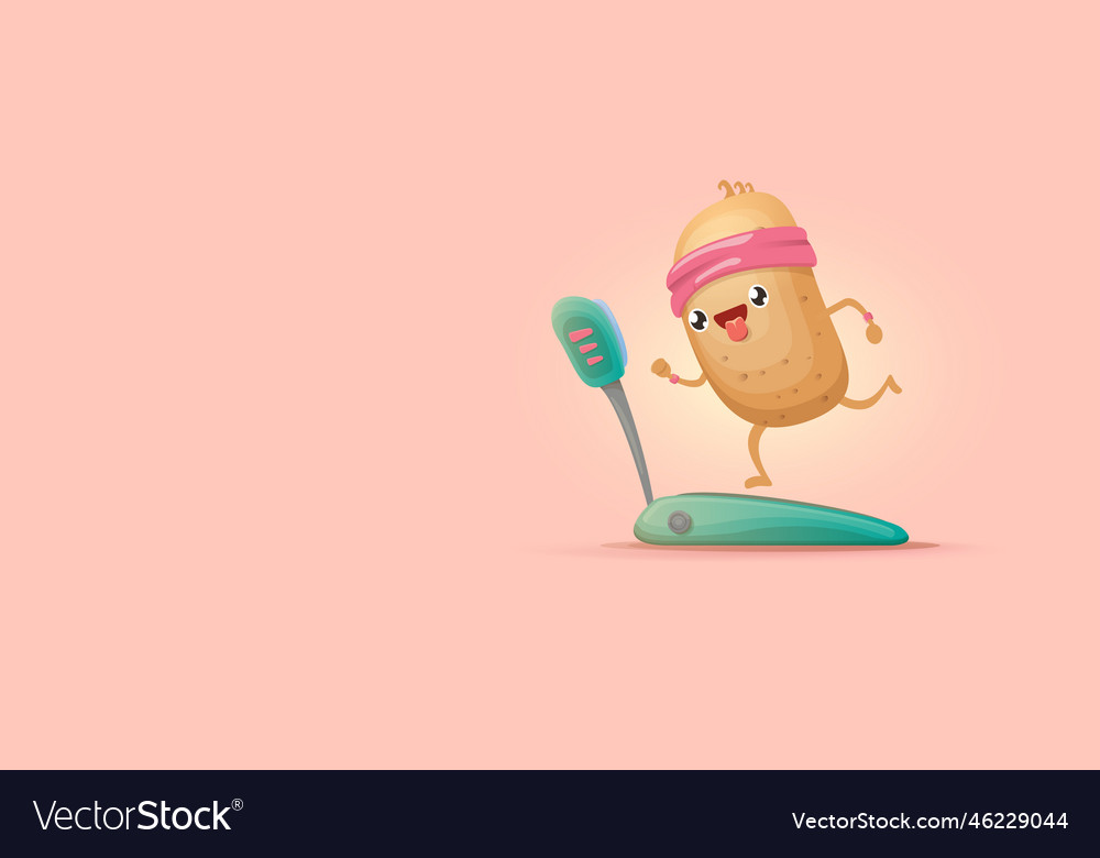 Cartoon funky potato character running or jogging Vector Image