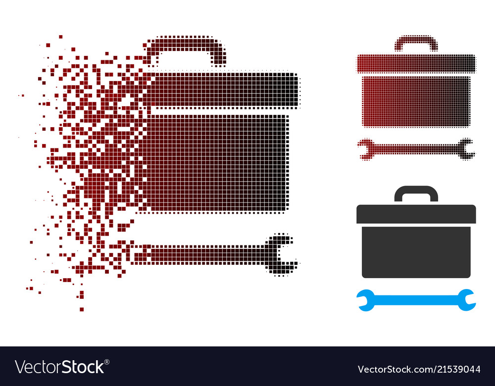 Dissolving pixel halftone toolbox icon