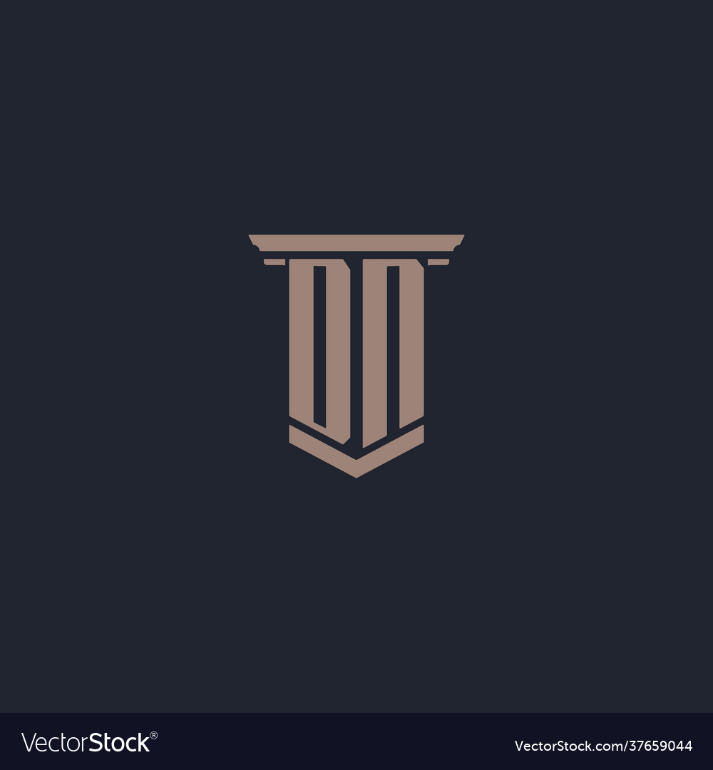 Dn initial monogram logo with pillar style design