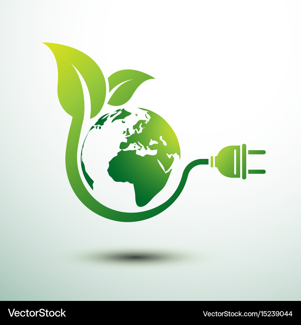 Eco plug Royalty Free Vector Image - VectorStock