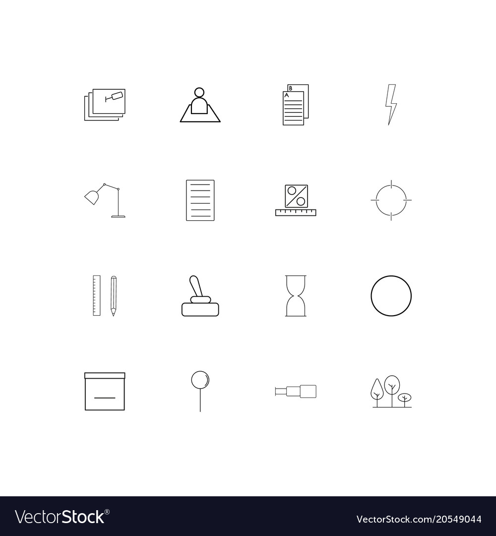 Education and science simple linear icons set