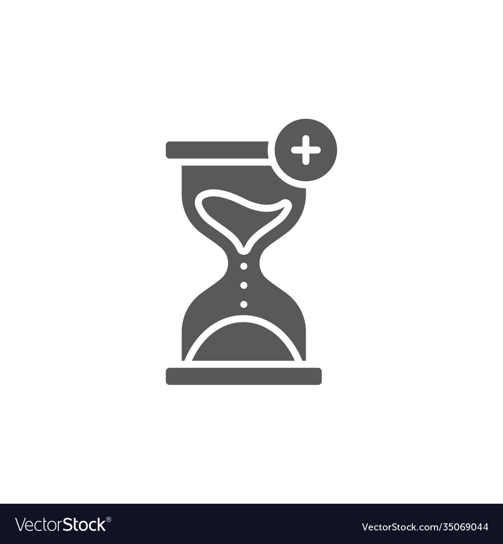 Extra hour time color line outline sign Royalty Free Vector