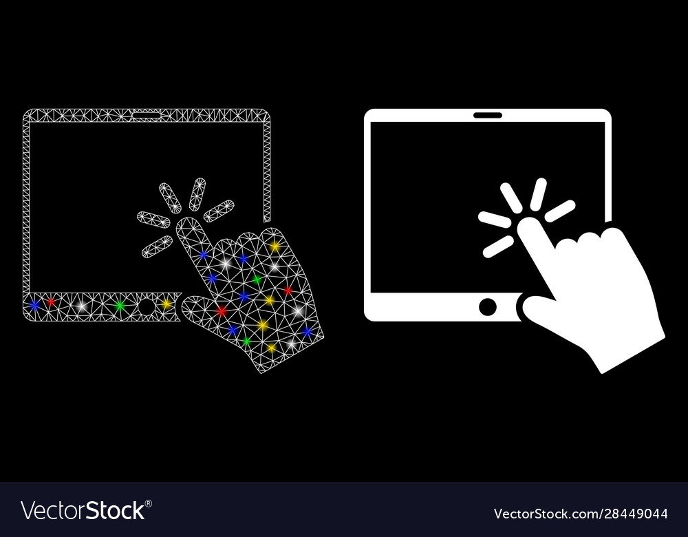 Glowing mesh carcass click mobile tablet icon