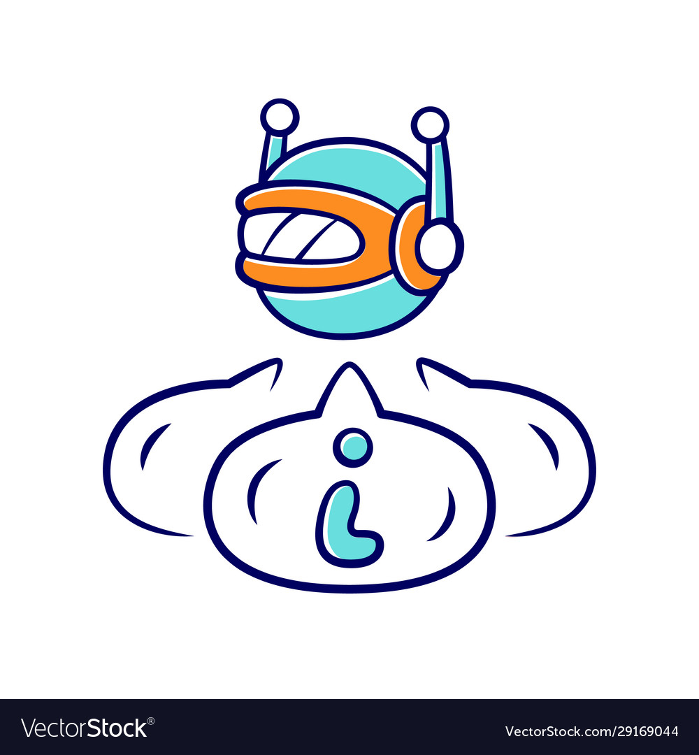 Informational bot color icon robot virtual vector image Informational bot color icon robot virtual