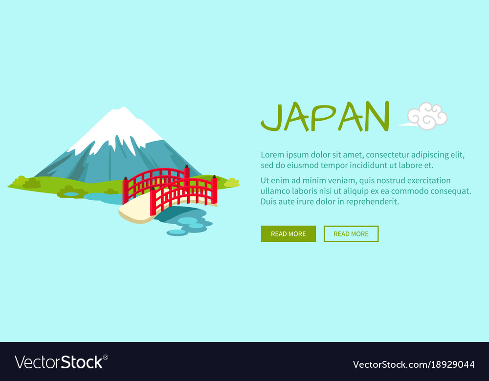 Japan conceptual flat style web banner