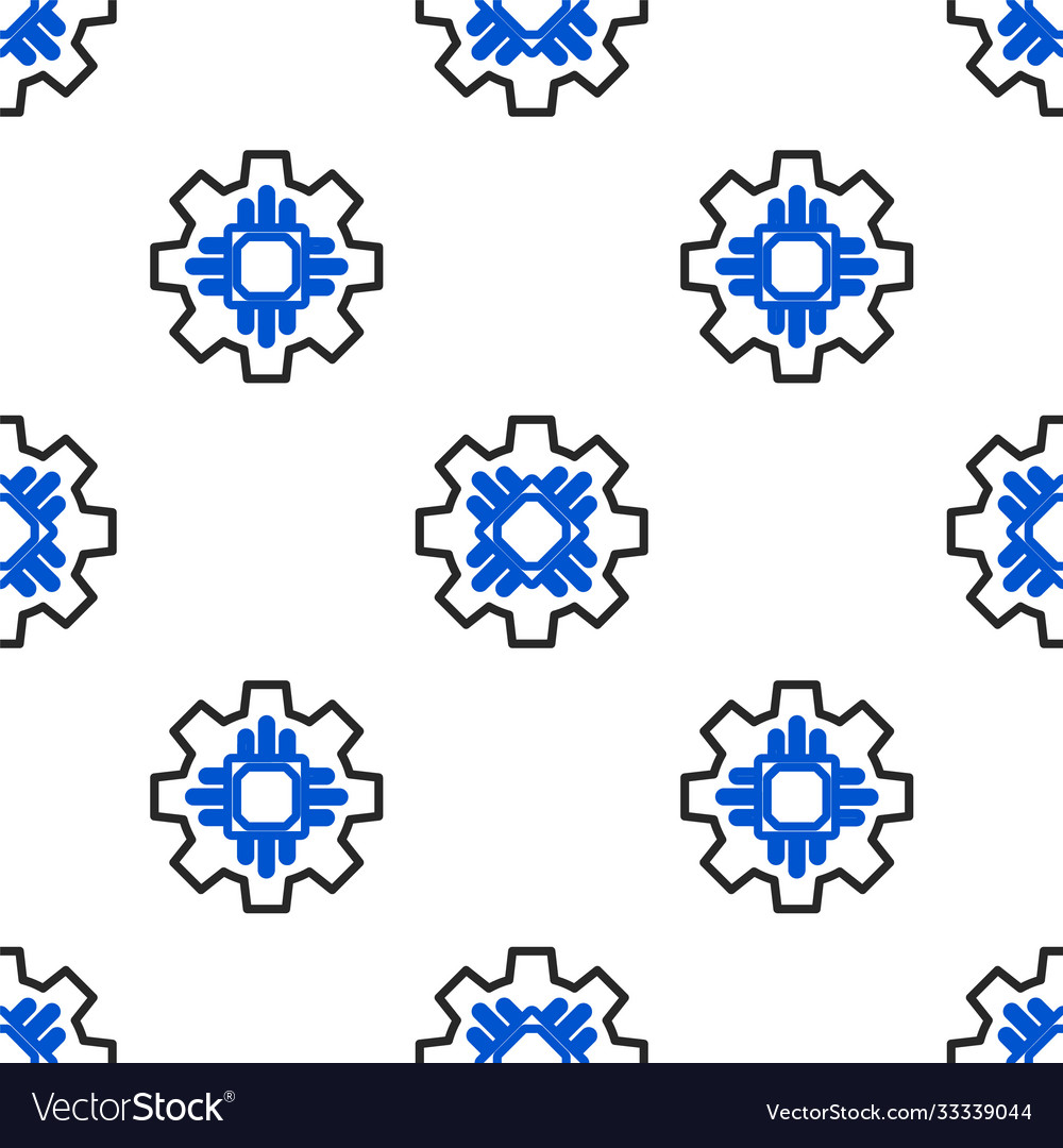 Line processor icon isolated seamless pattern