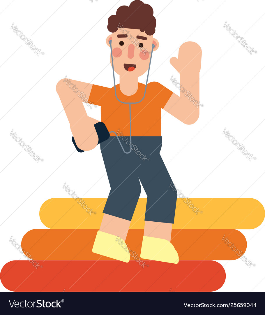 Man jogging with smartphone in hands