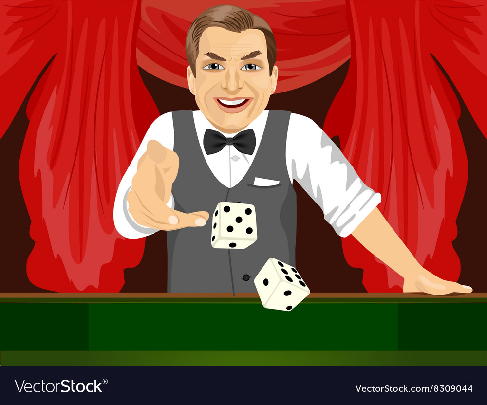 Man Playing Craps with Dice