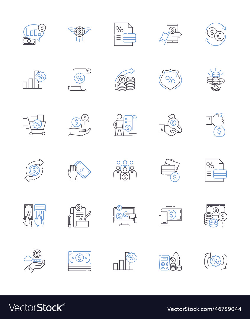 Revenue generators line icons collection