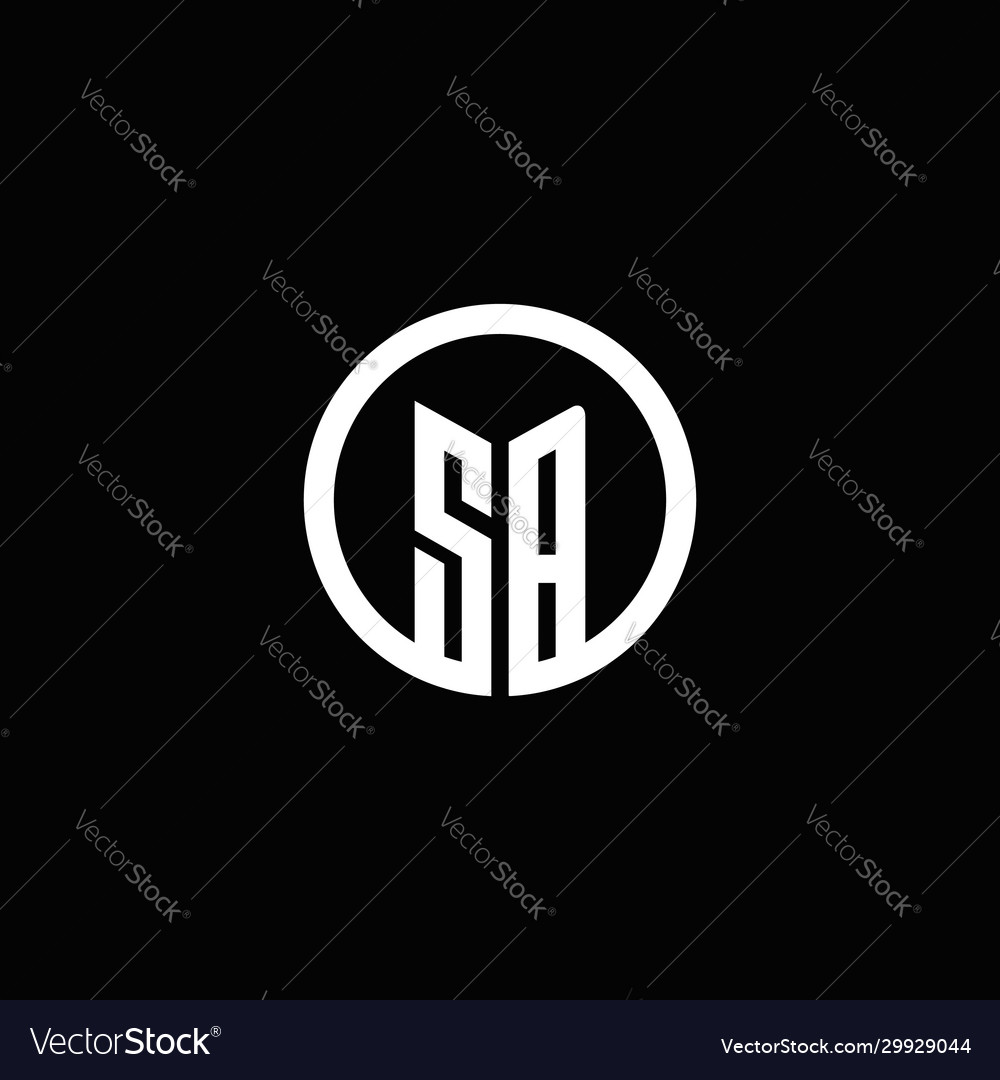 Sb monogram logo isolated with a rotating circle