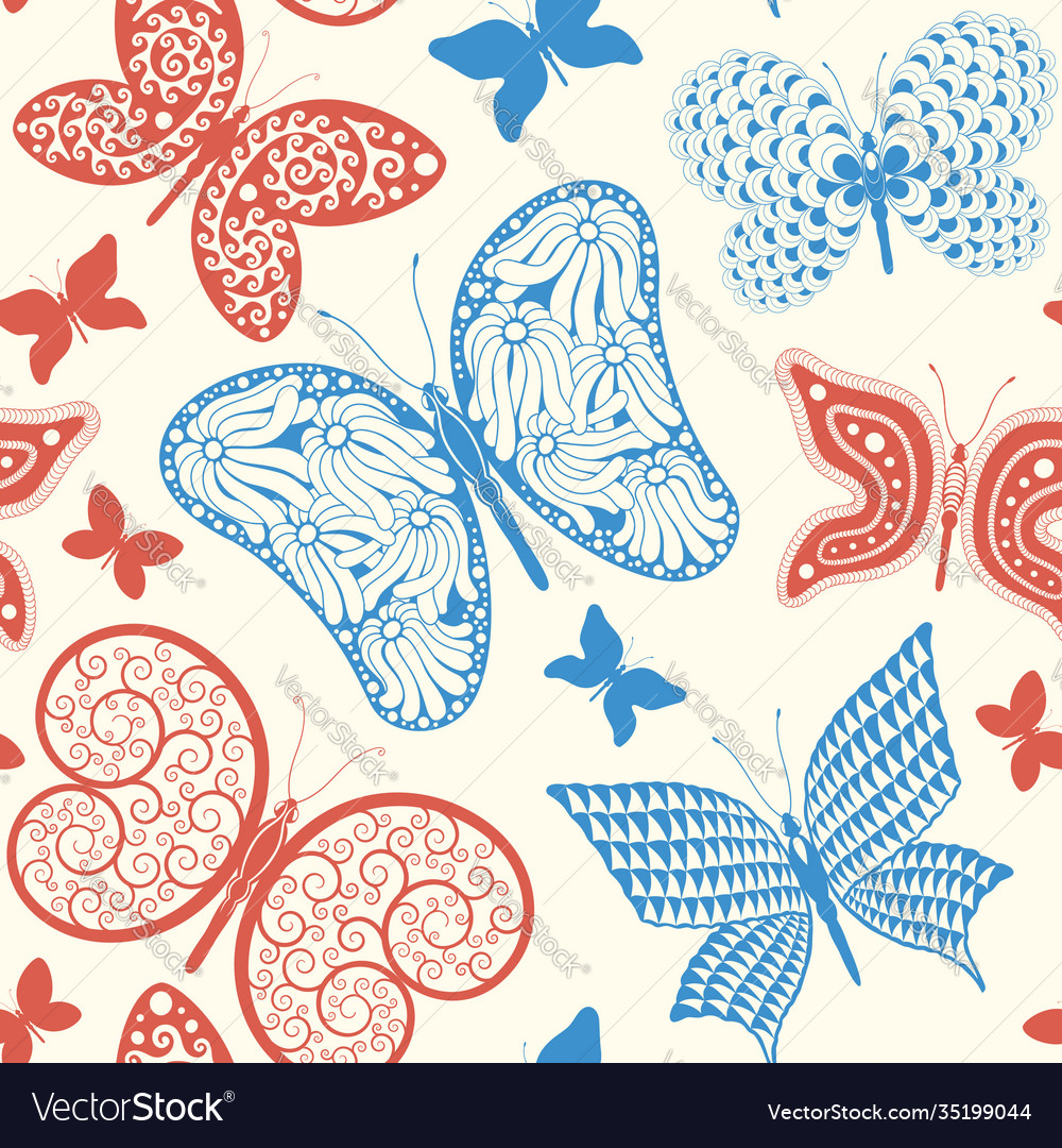 Seamless pattern with butterflies