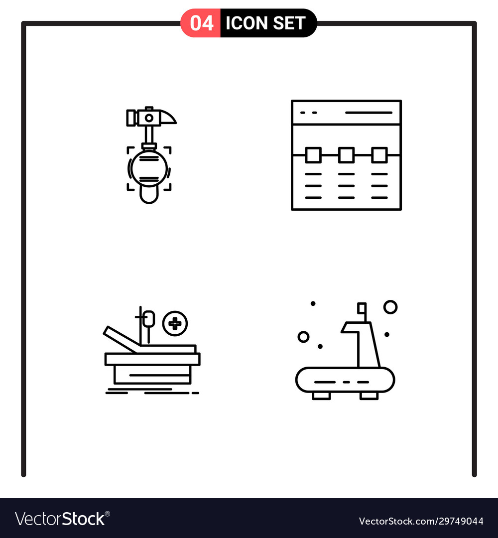 Set 4 line style icons for web and mobile vector image Set 4 line style icons for web and mobile