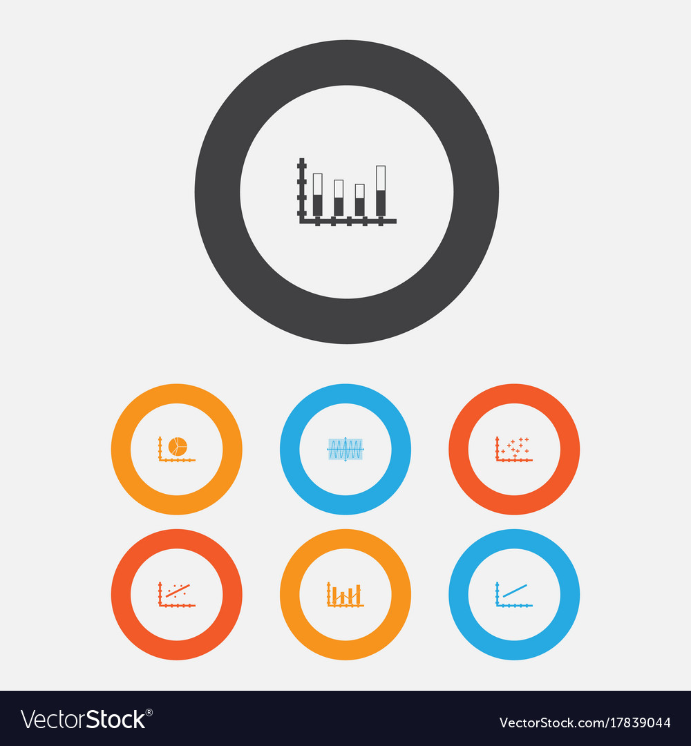Set of graphs diagrams and statistics icons