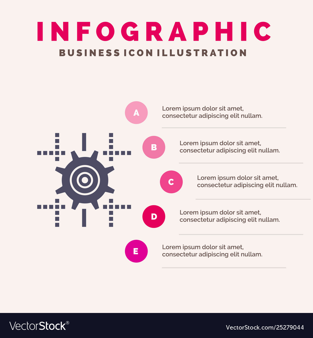 Setting gear computing line infographics vector image Setting gear computing line infographics
