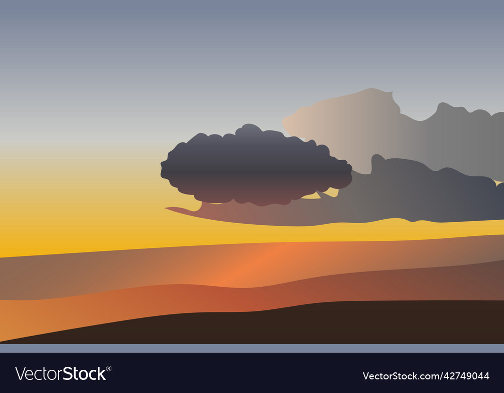 Sonnenuntergang über den Bergen für Banner vector image Sonnenuntergang über den Bergen für Banner