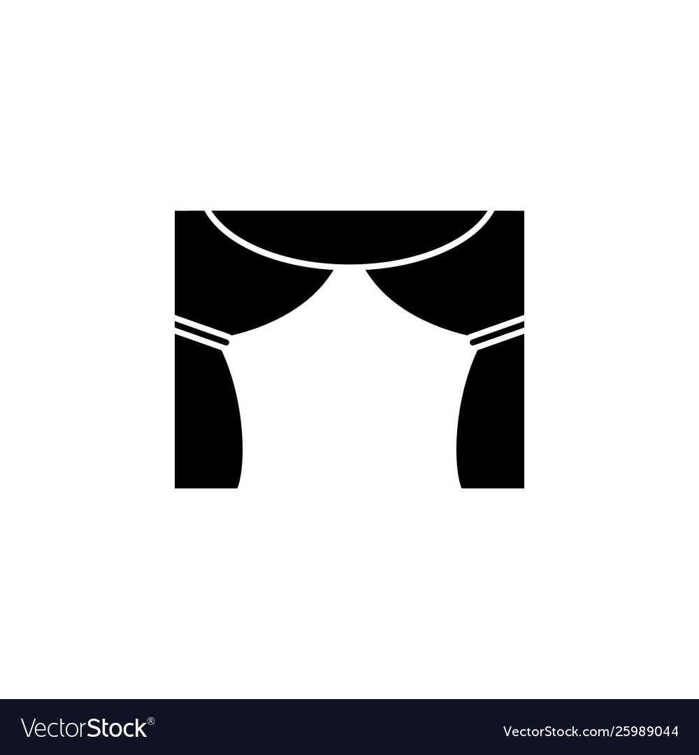 Theater icon curtains stage