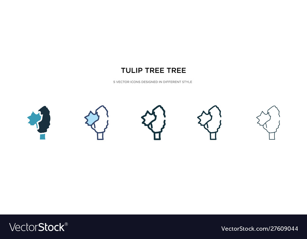 Tulip tree icon in different style two