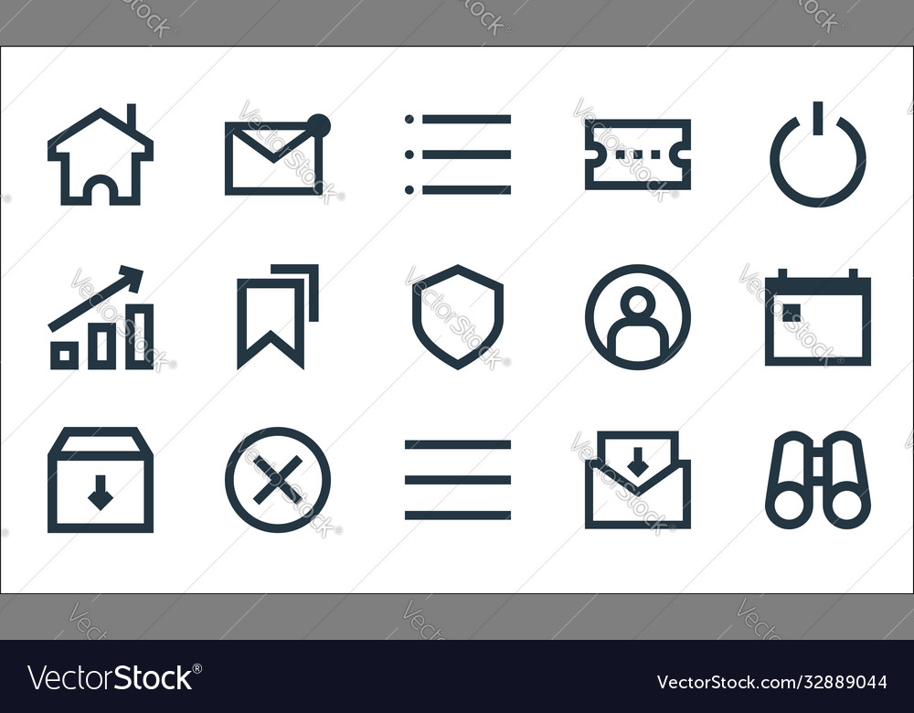 User interface line icons linear set quality vector image User interface line icons linear set quality