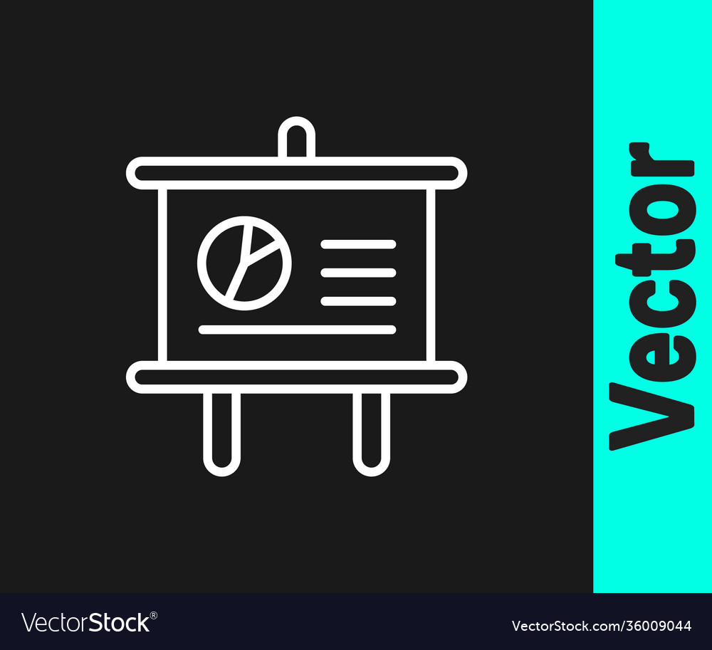 White line presentation board with graph schedule Vector Image White line presentation board with graph schedule