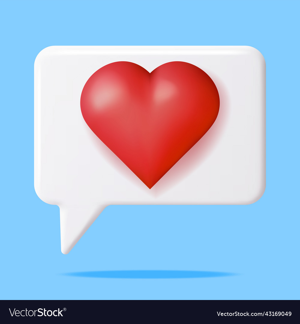 3d like icon with heart isolated