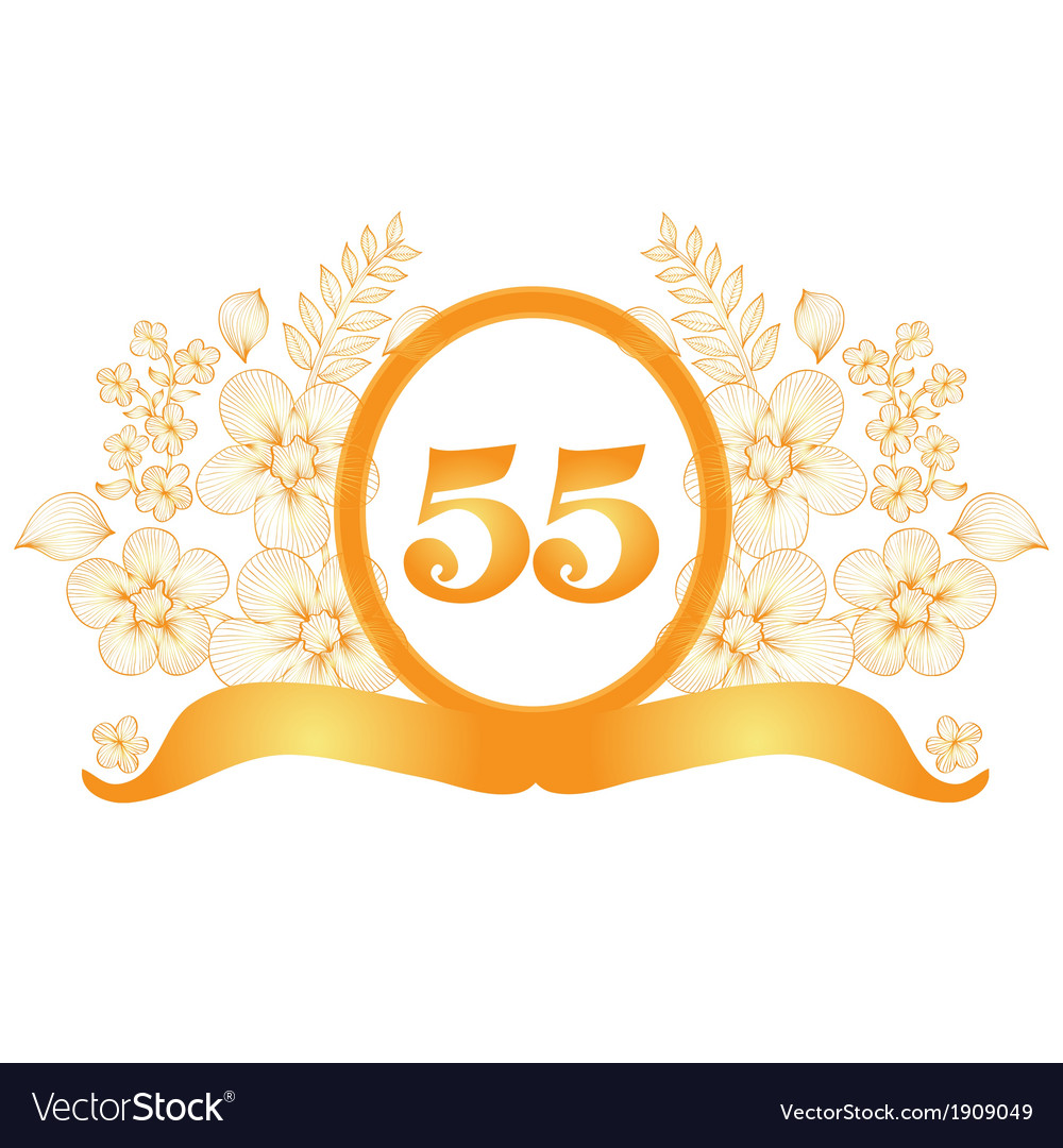 55th anniversary banner Royalty Free Vector Image
