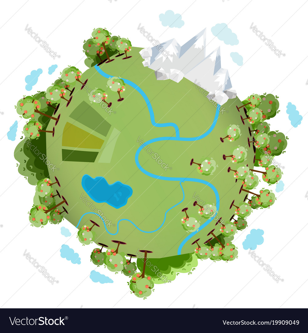 A green planet Royalty Free Vector Image - VectorStock