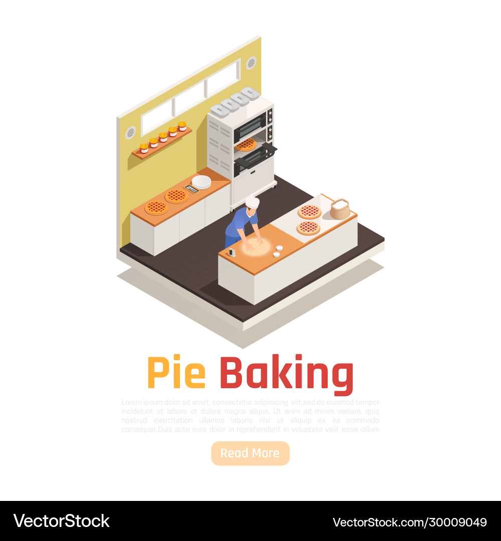 Bakery isometric composition Royalty Free Vector Image