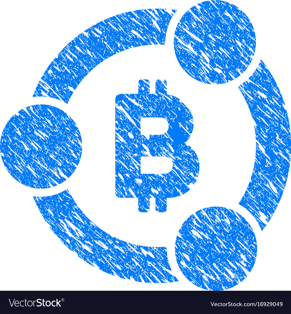 Bitcoin collaboration grunge icon