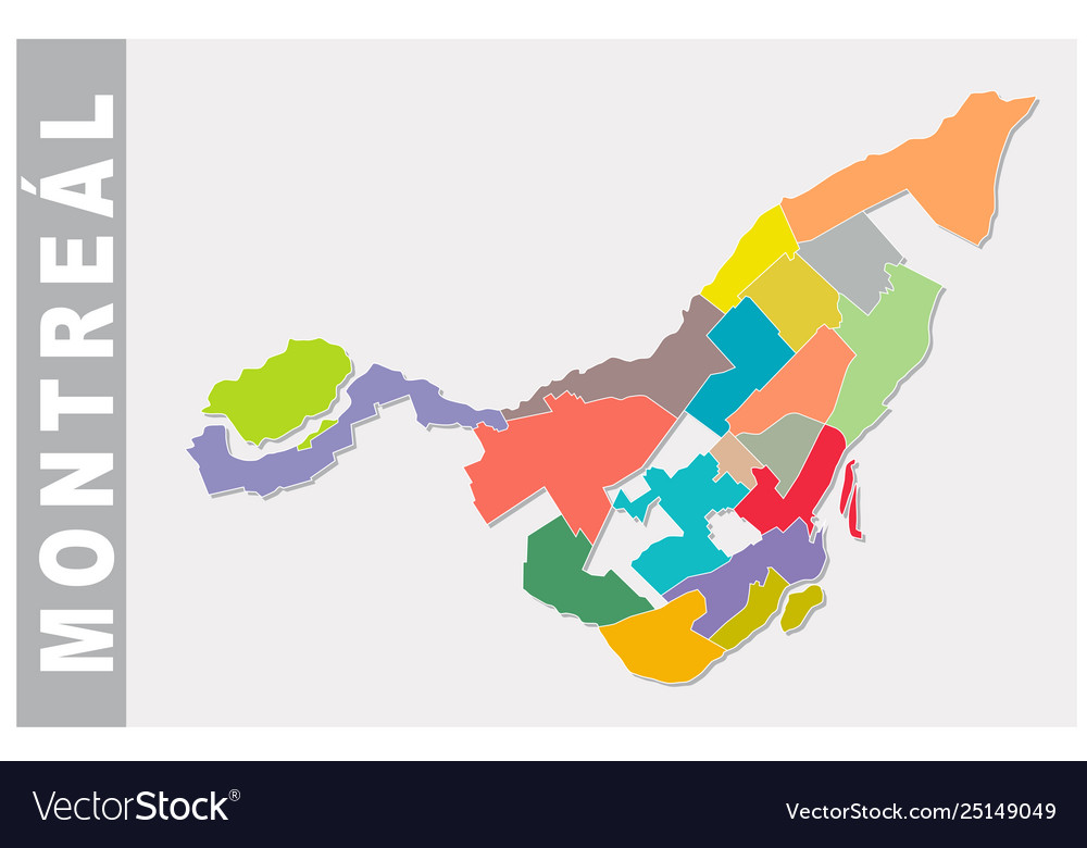 Colorful Montreal Administrative And Political Map