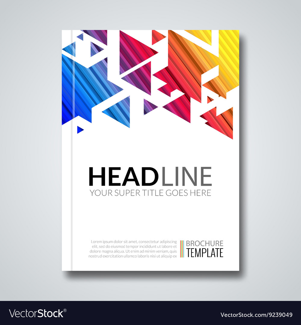 Cover report colorful triangle geometric Vector Image