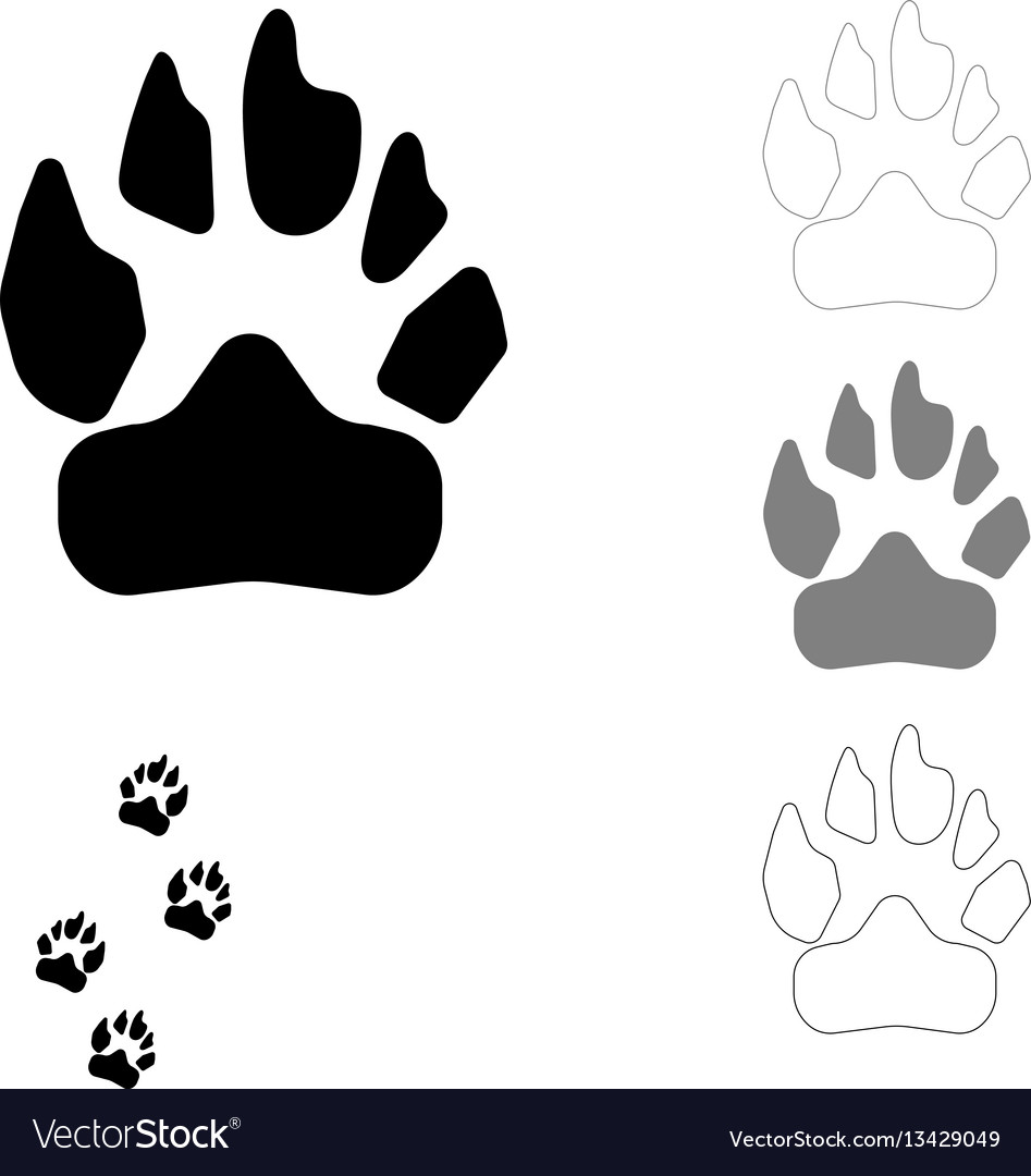 Dog footprint on the white background Royalty Free Vector