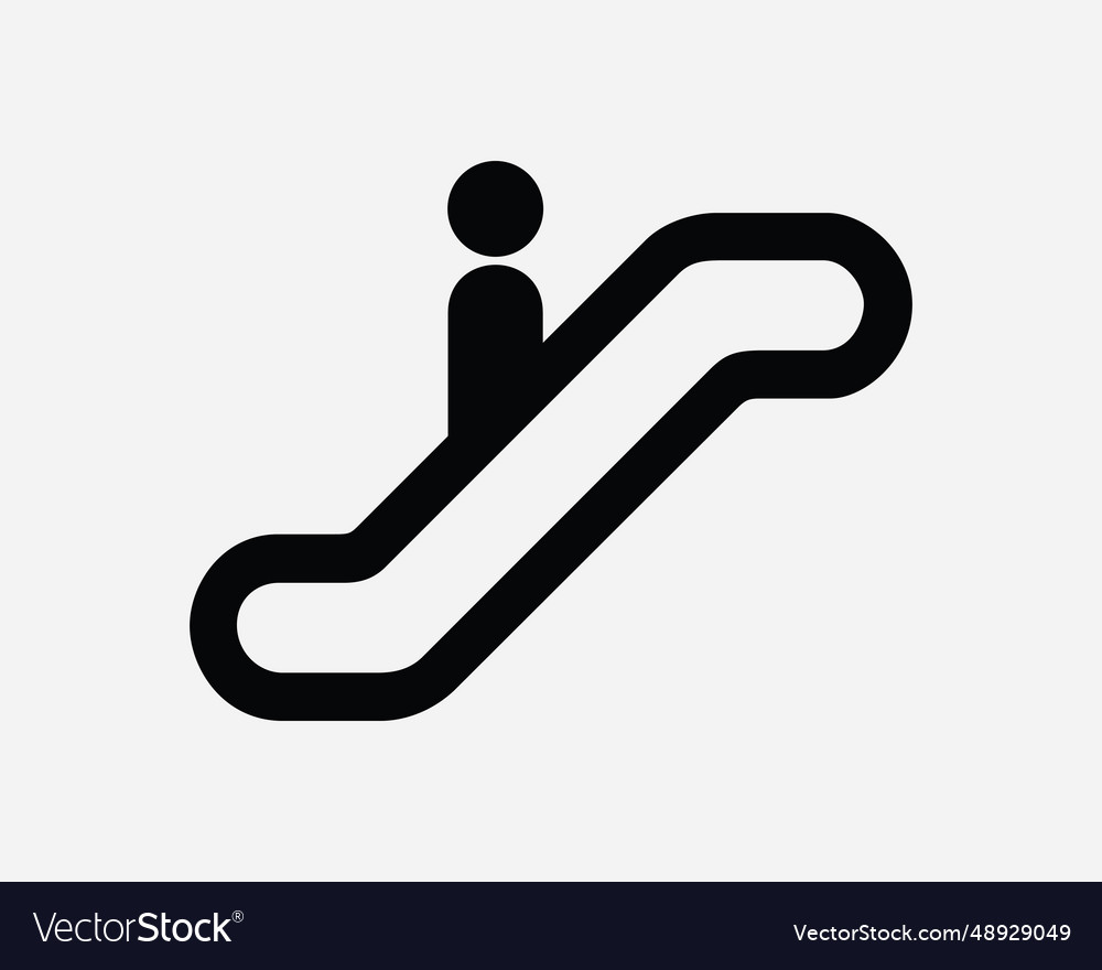 Escalator icon moving stair stairs up down floor Vector Image