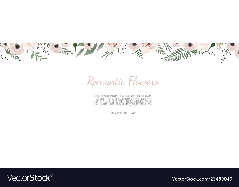 Horizontal botanical design banner pink