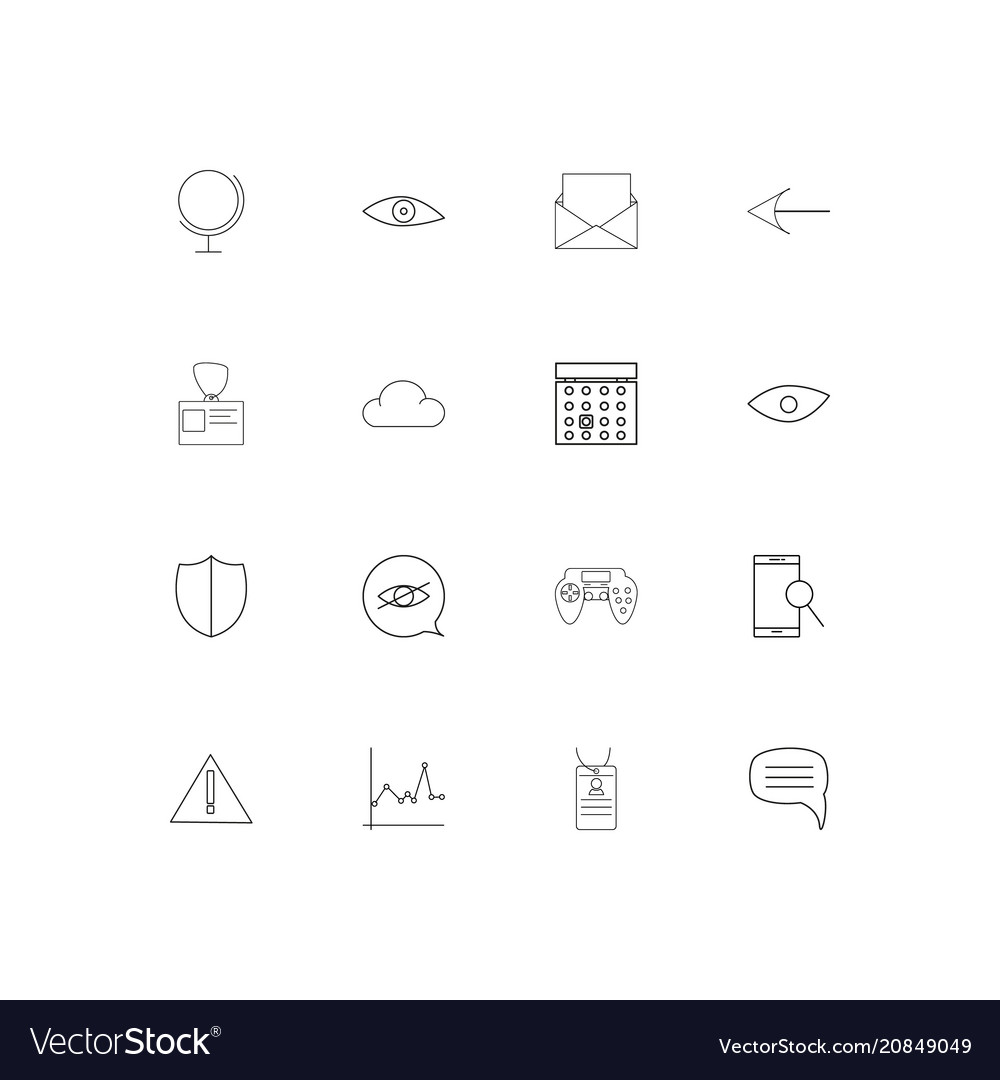 Internet technologies linear thin icons set