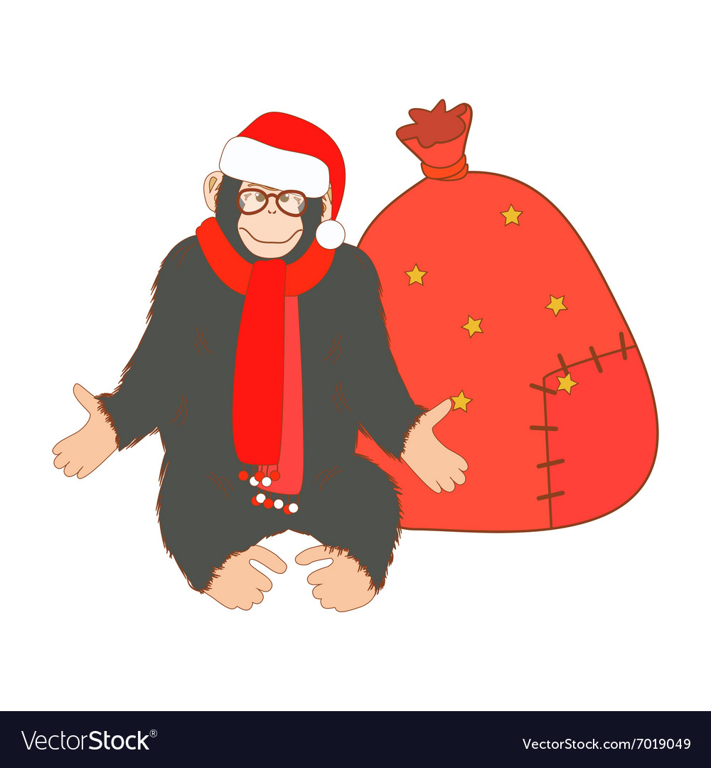 Isolated christmas monkey