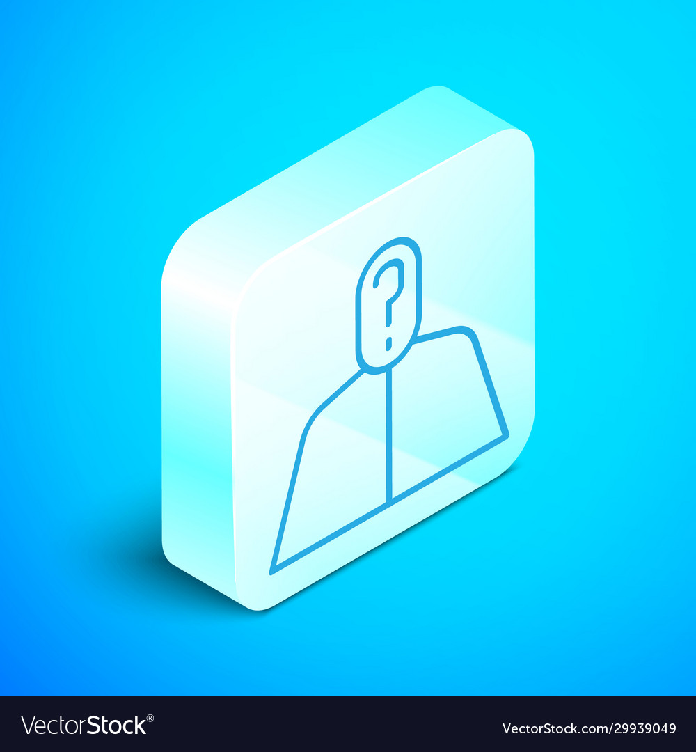 Isometric line anonymous man with question mark vector image Isometric line anonymous man with question mark