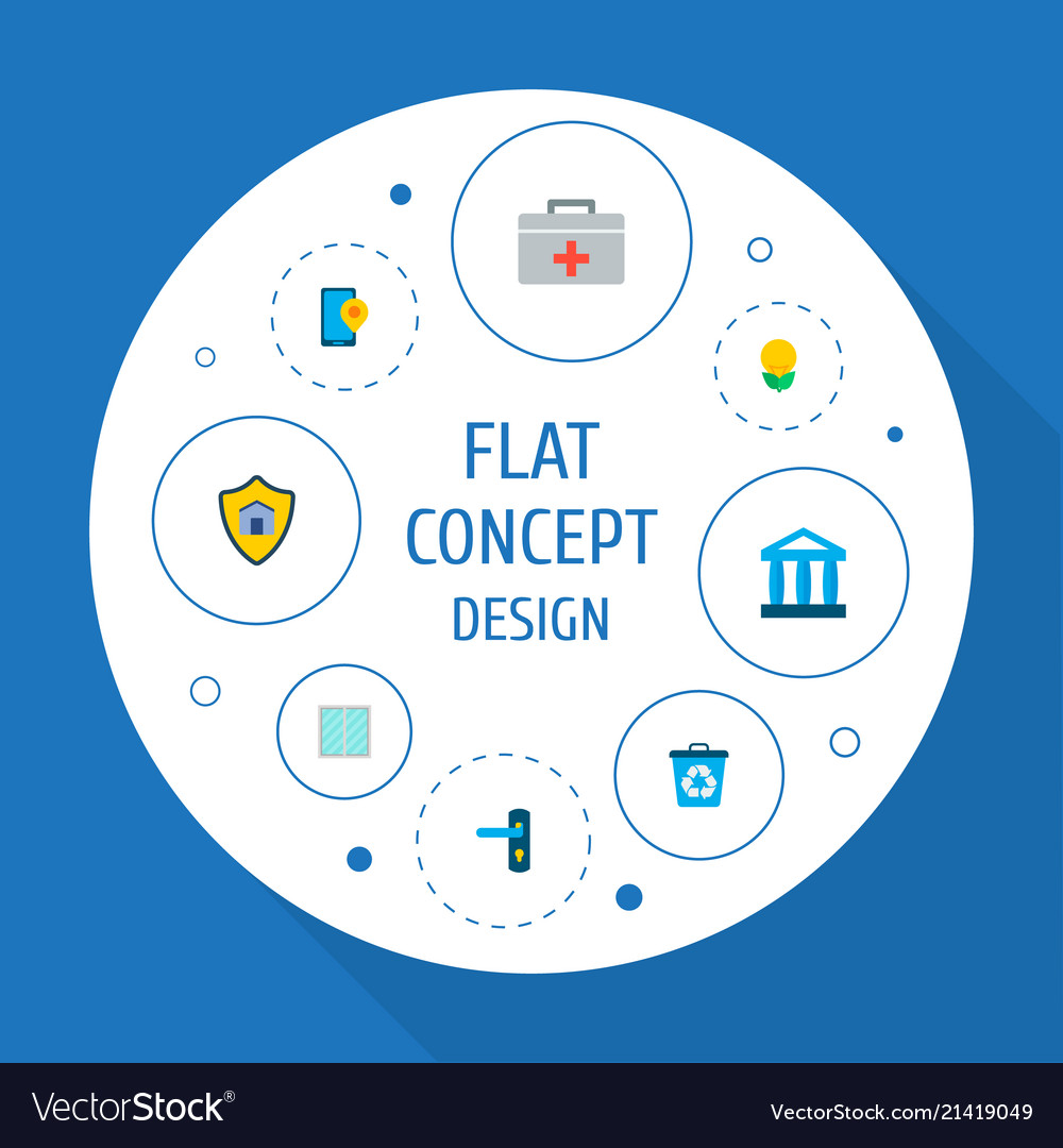 Set of urban icons flat style symbols with phone vector image Set of urban icons flat style symbols with phone
