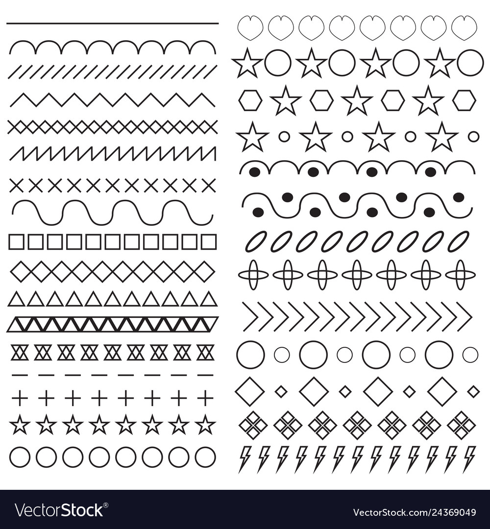 Set scribble design element geometric vector image Set scribble design element geometric
